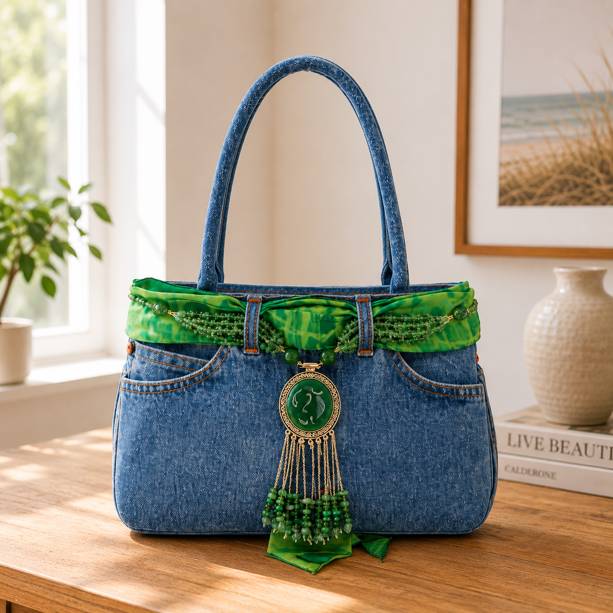 Bolso de mezclilla verde