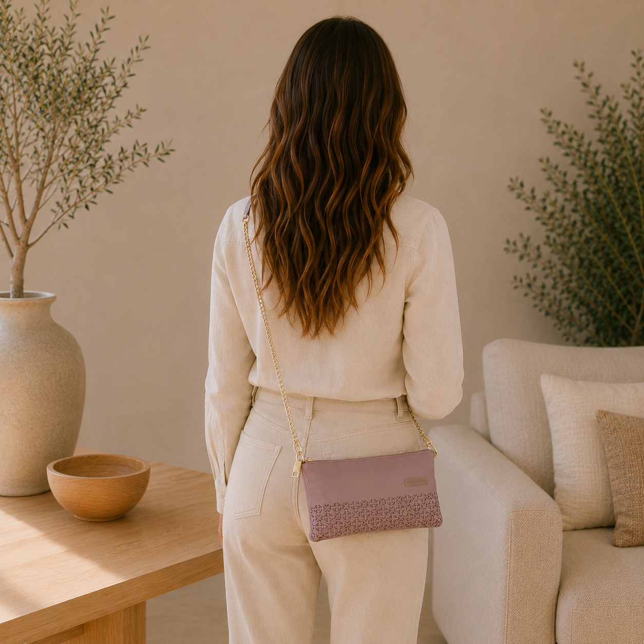 bolso de piel "nude"