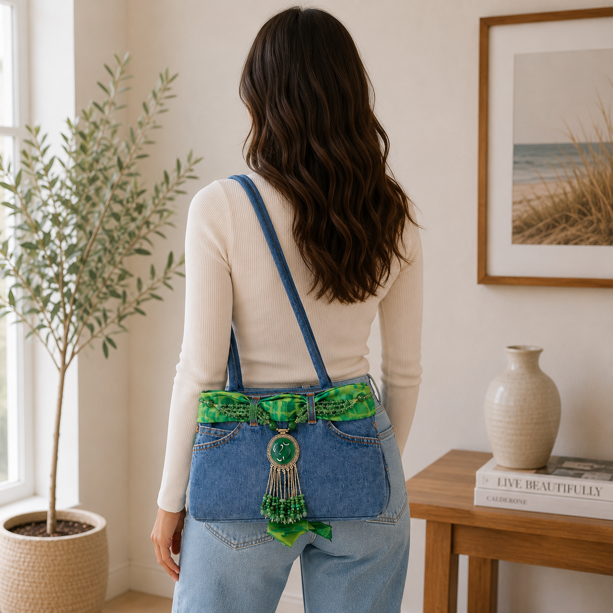 Bolso de mezclilla verde