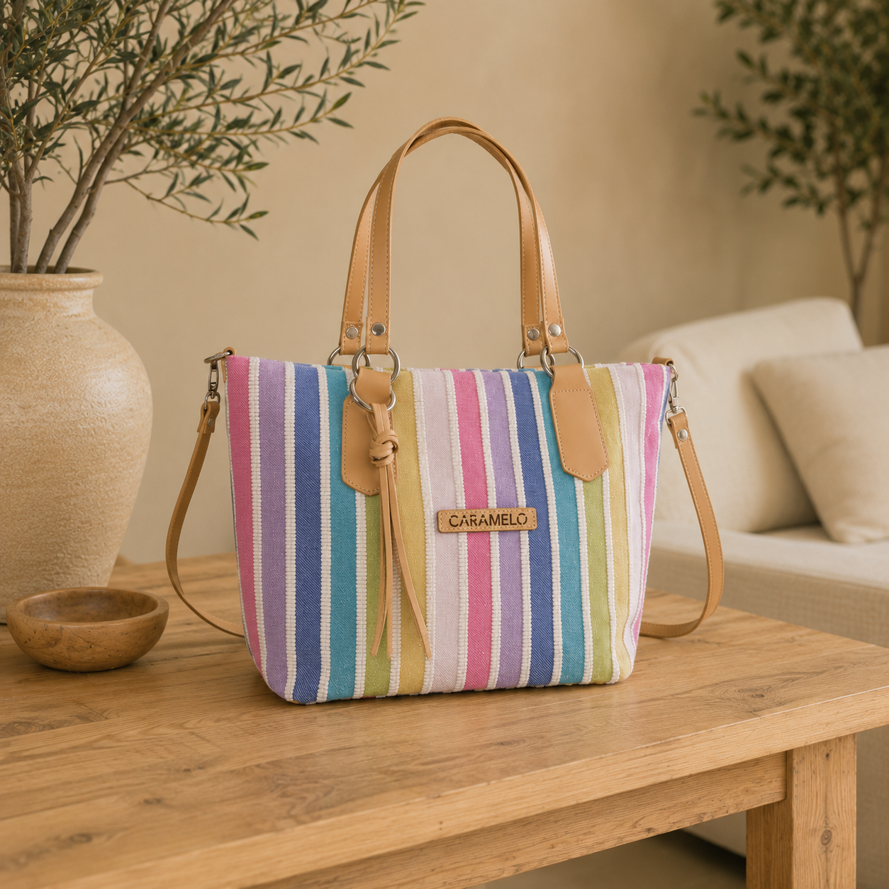 Bolso de hombro multicolor