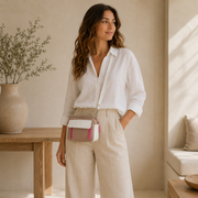Bolso de piel tricolor