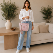 Bolso de hombro rosa