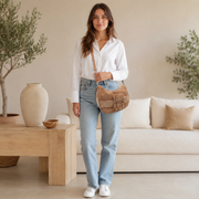 Bolso de hombro color camello