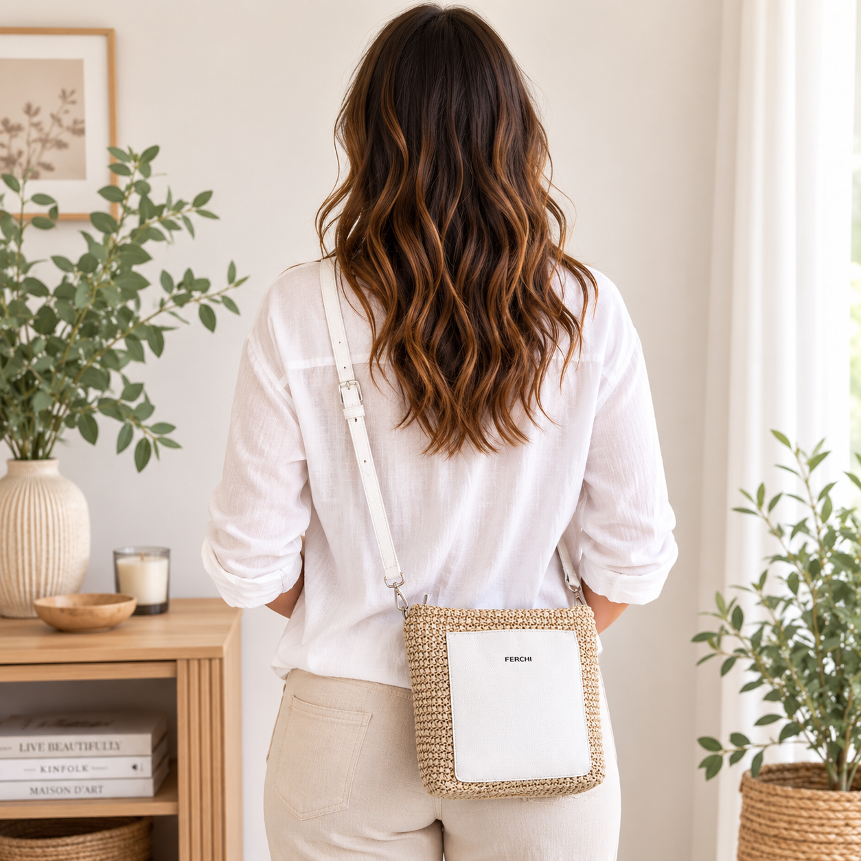 Bolso blanco bicolor