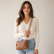 Bolso de piel marrón