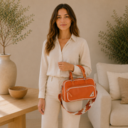 Bolso de piel naranja