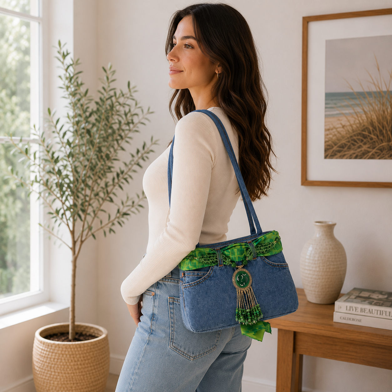 Bolso de mezclilla verde