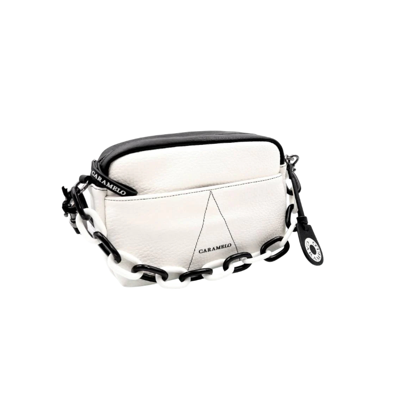 bolso de cuero blanco