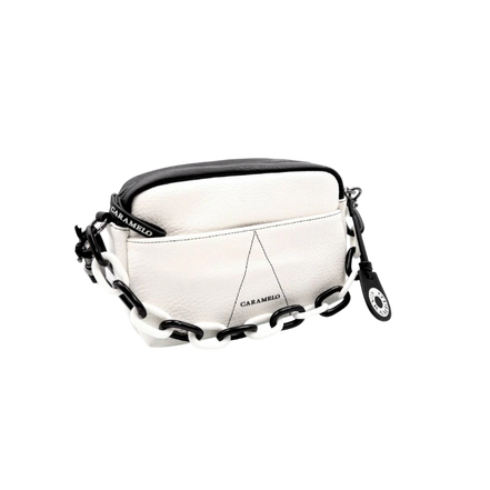 bolso de cuero blanco