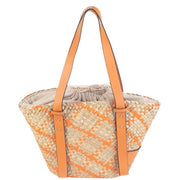 Bolso de hombro naranja con cordón ajustable