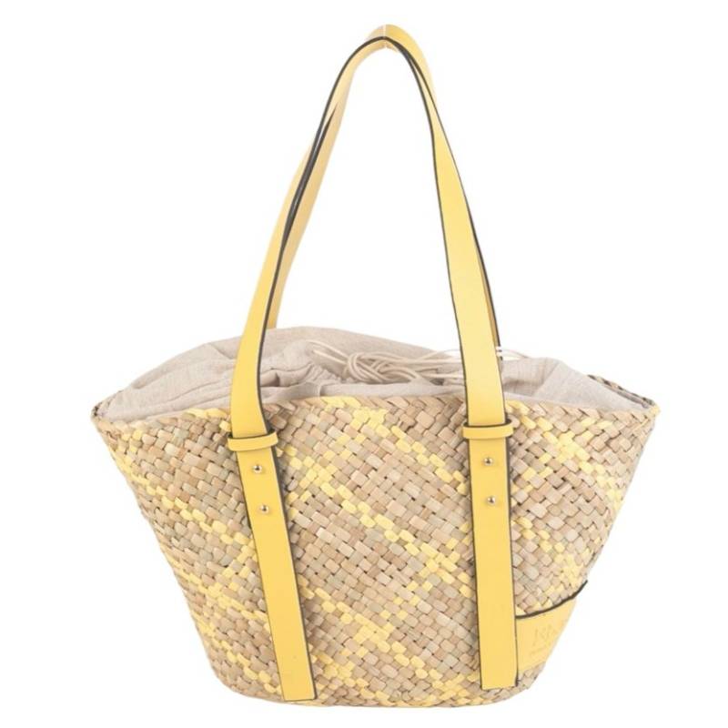 Bolso de hombro amarillo con bolsa de cordón