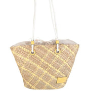 Bolso tote tejido amarillo
