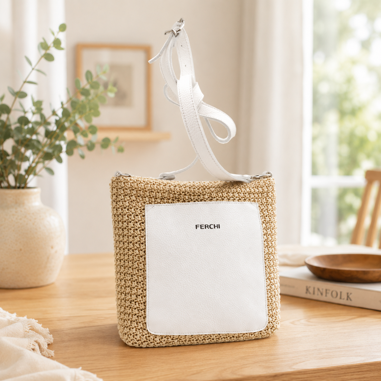Bolso blanco bicolor