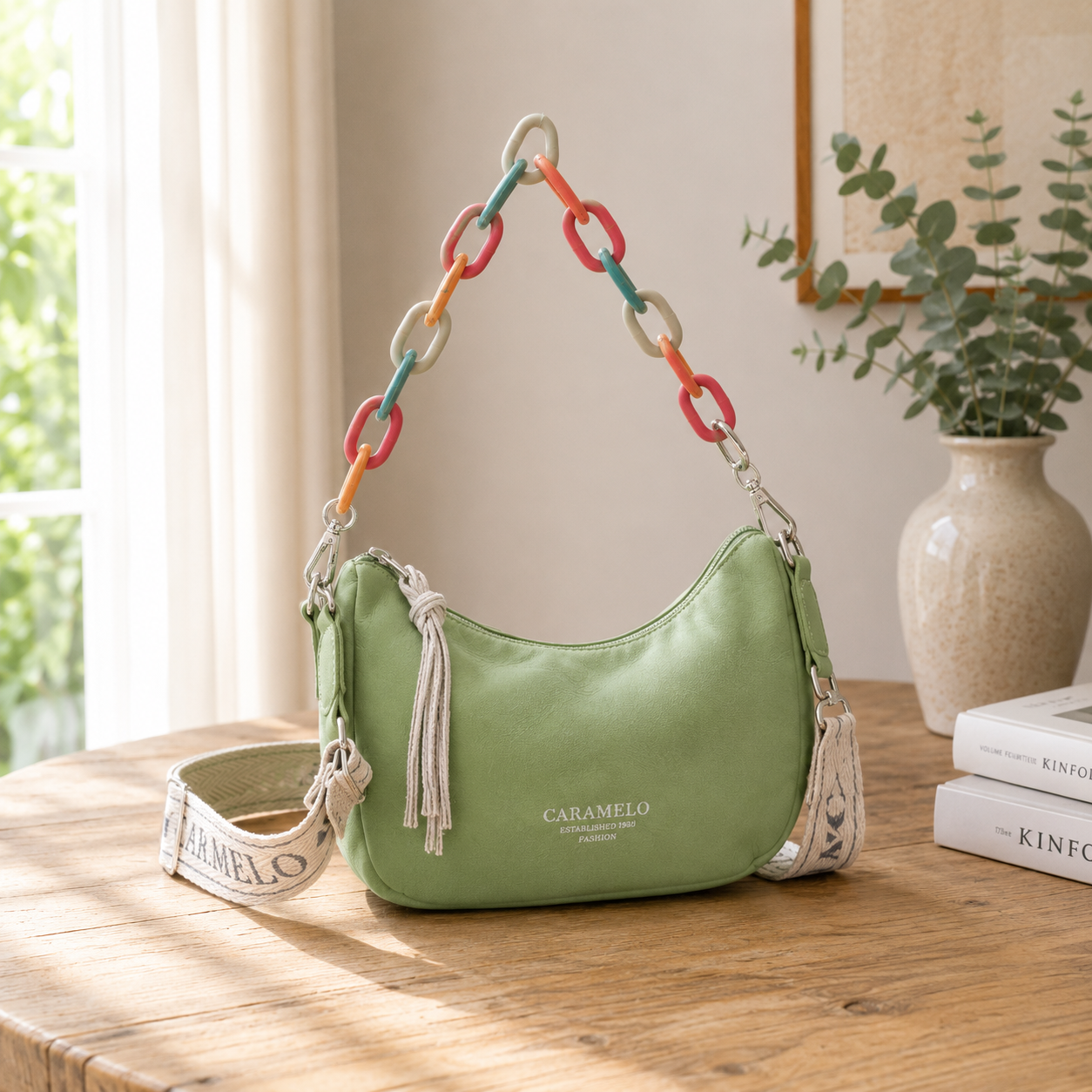 Bolso de hombro verde