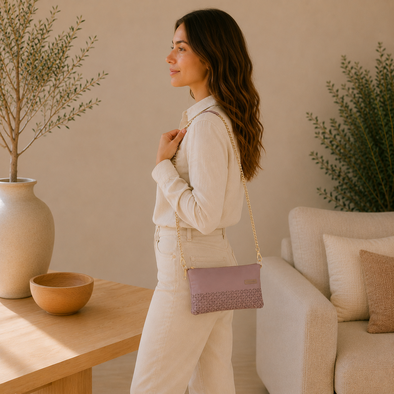 bolso de piel "nude"