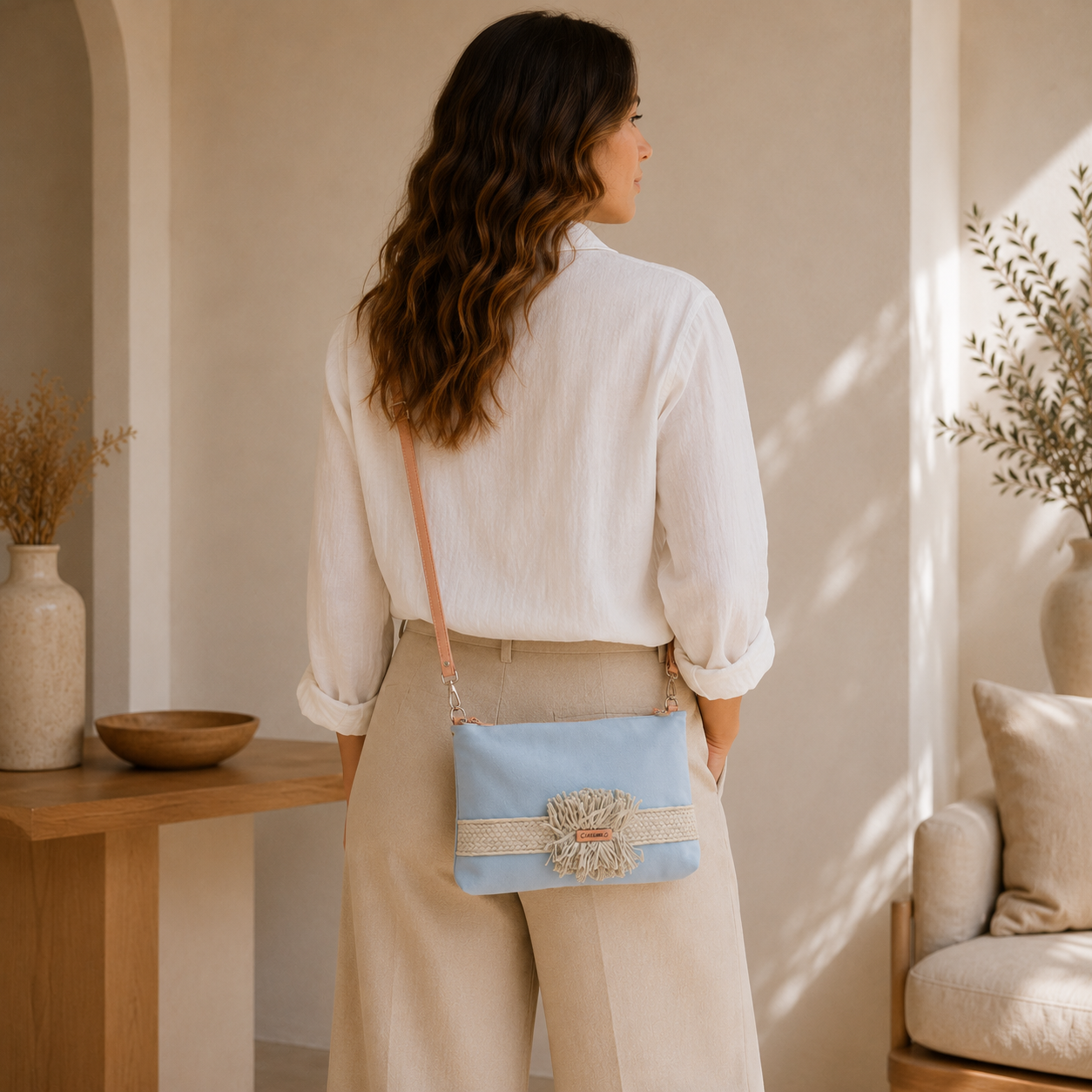 bolso azul cielo