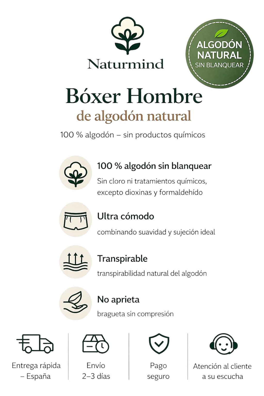 Pack de 2 calzoncillos bóxer para hombre