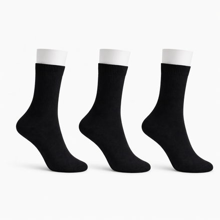 Pack de 3 calcetines largos negros finos