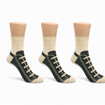 Juego de 3 calcetines de lona gris oscuro para adultos