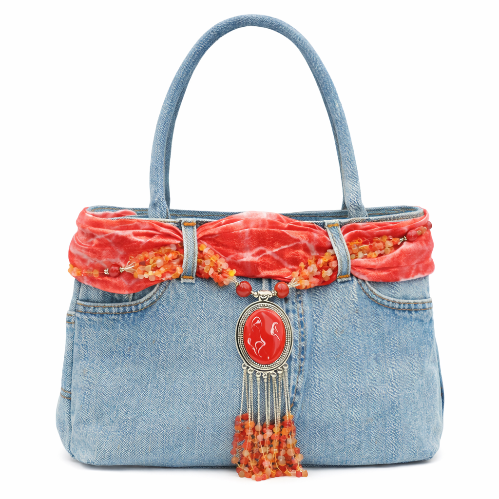 Bolso de mezclilla rojo