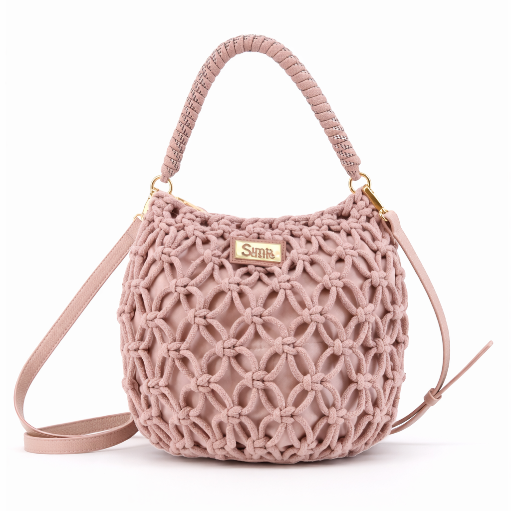 Bolso alargado cuerdas Rosa