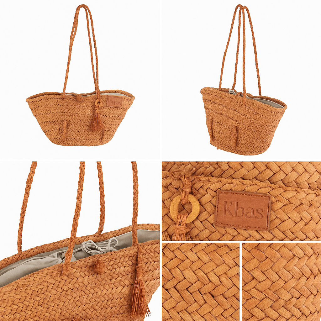 bolsa de mimbre naranja