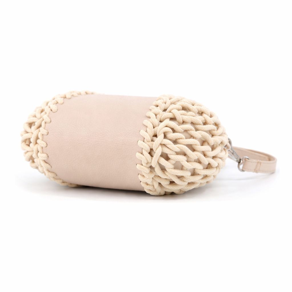 Bolso de mano de cuerda blanca