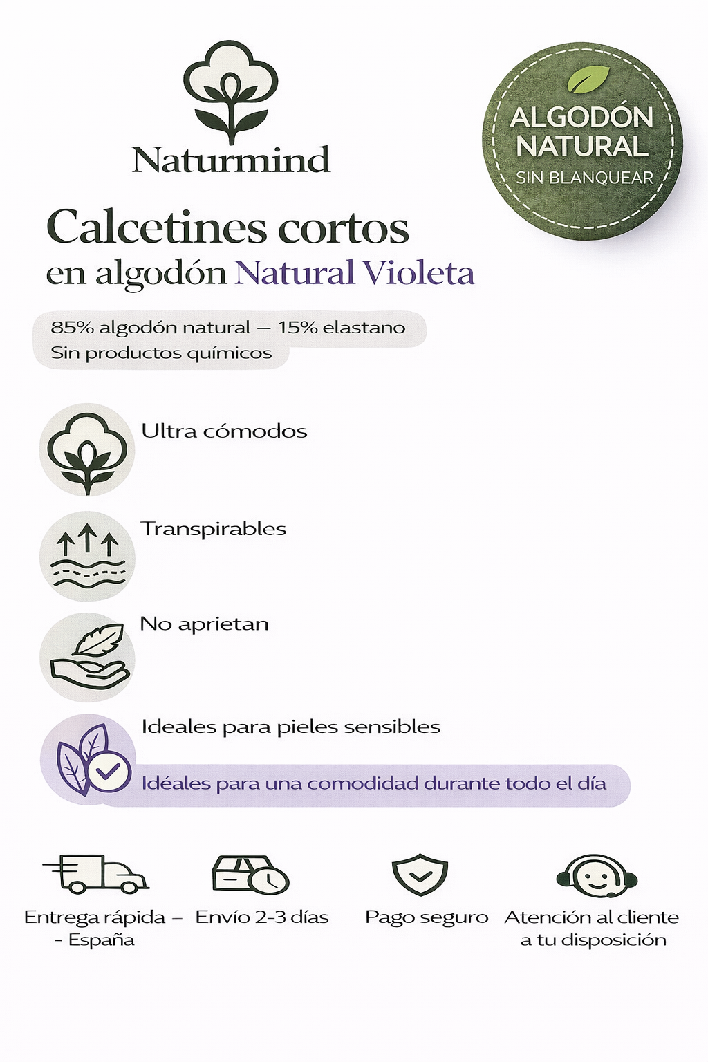 Calcetines cortos morados