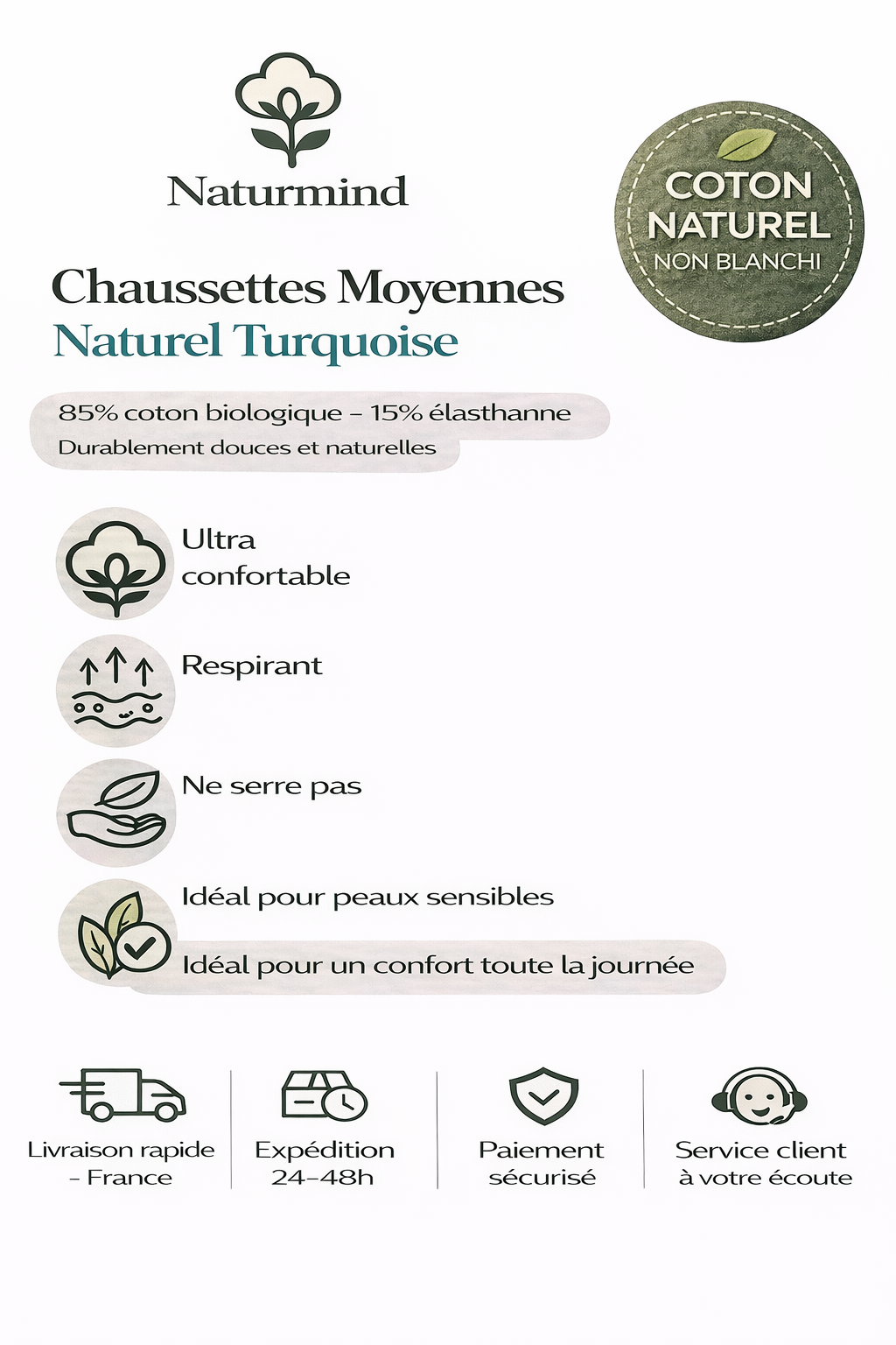 Calcetines medianos turquesa