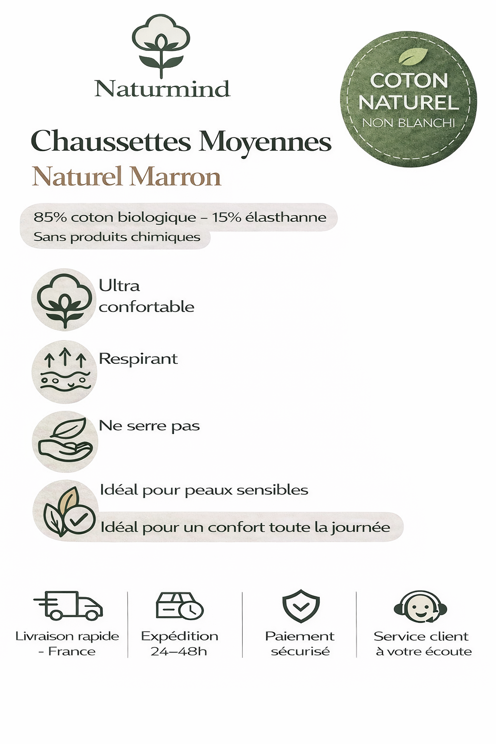Calcetines marrones medianos