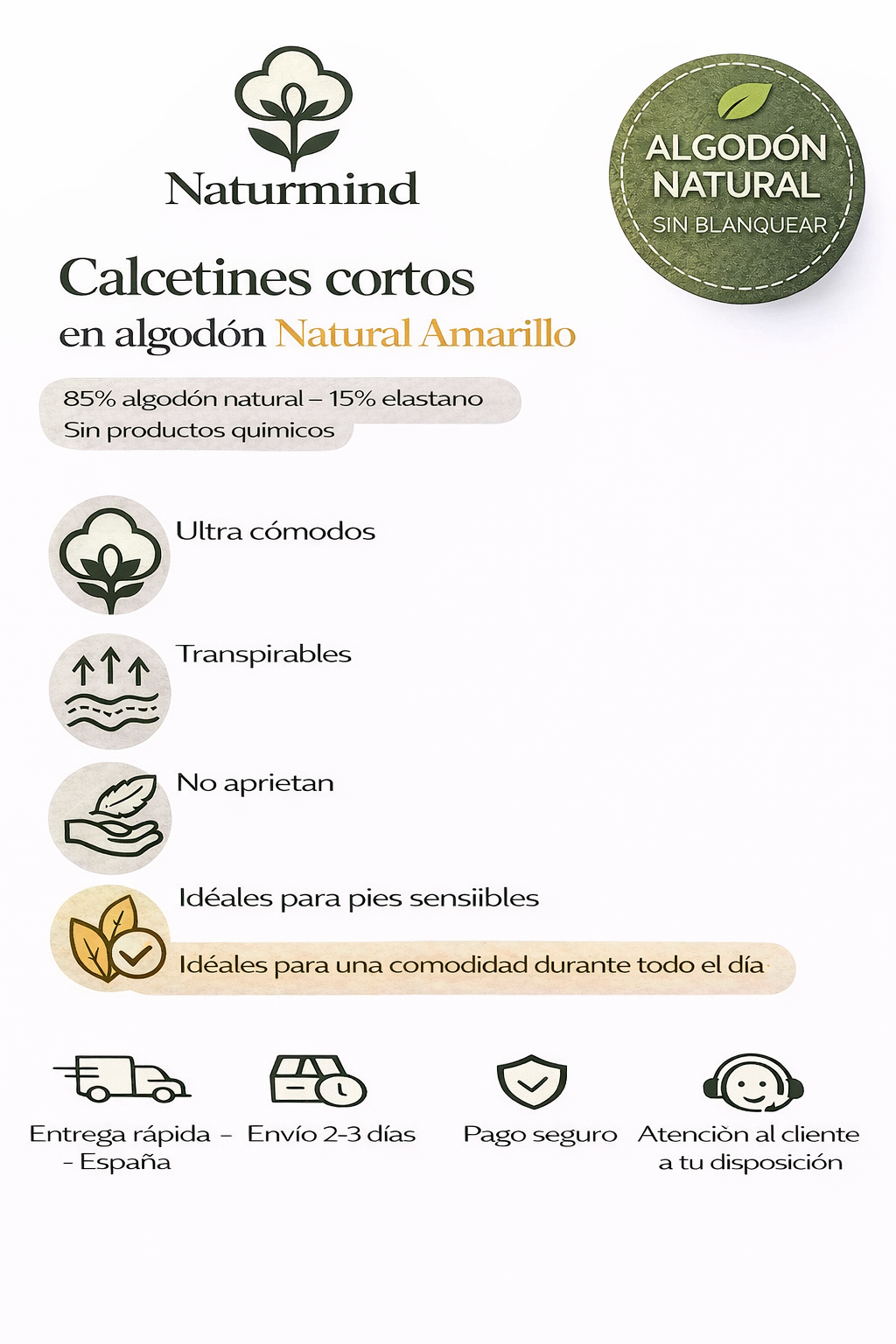 Calcetines cortos amarillos