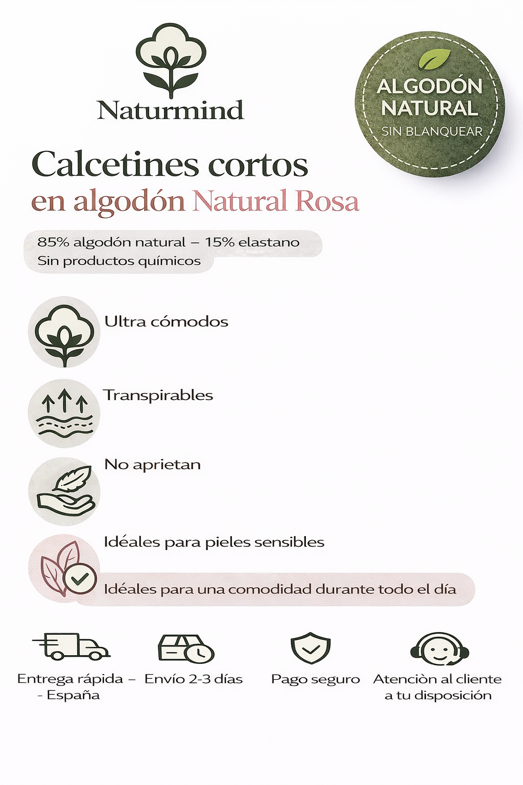 Calcetines cortos rosas