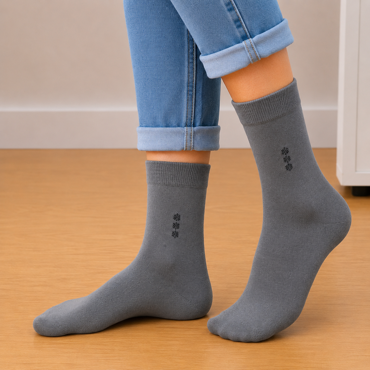 Calcetines finos largos Gris Claro