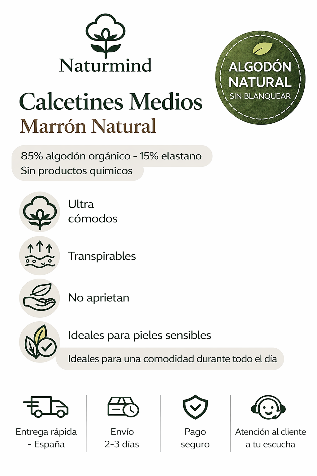 Calcetines marrones medianos