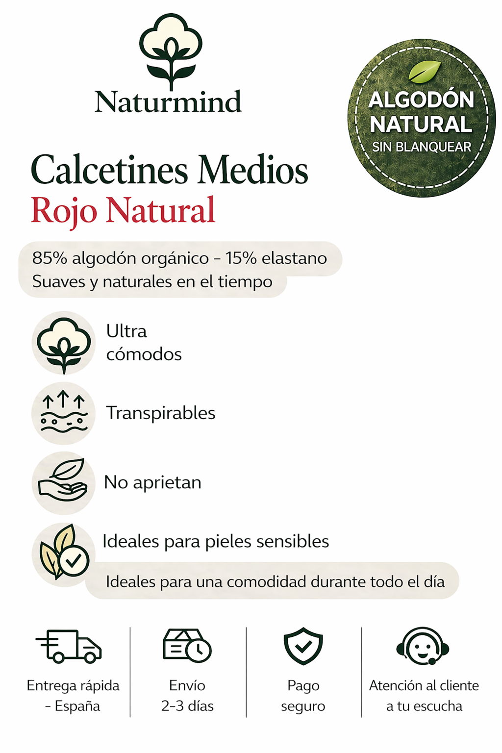 Calcetines medios Rojo