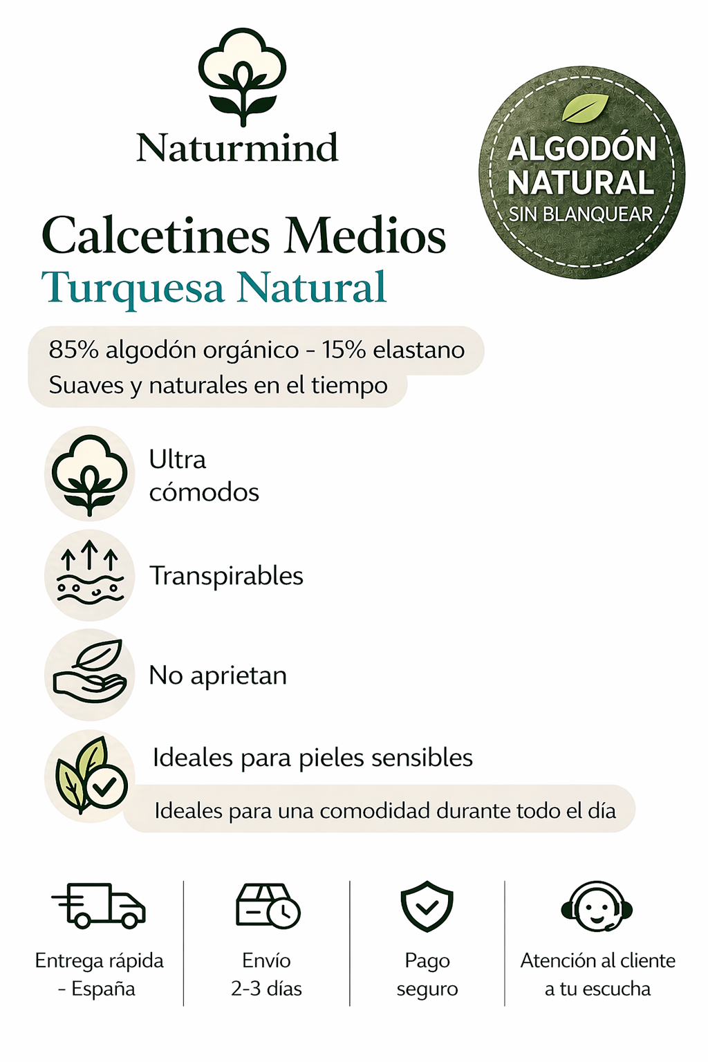 Calcetines medianos turquesa