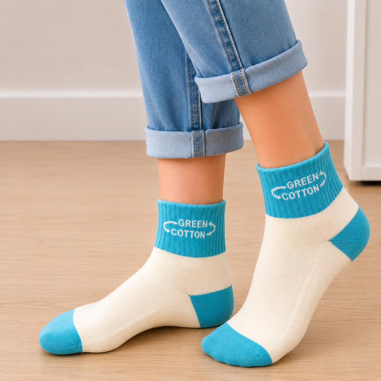 Calcetines medianos turquesa