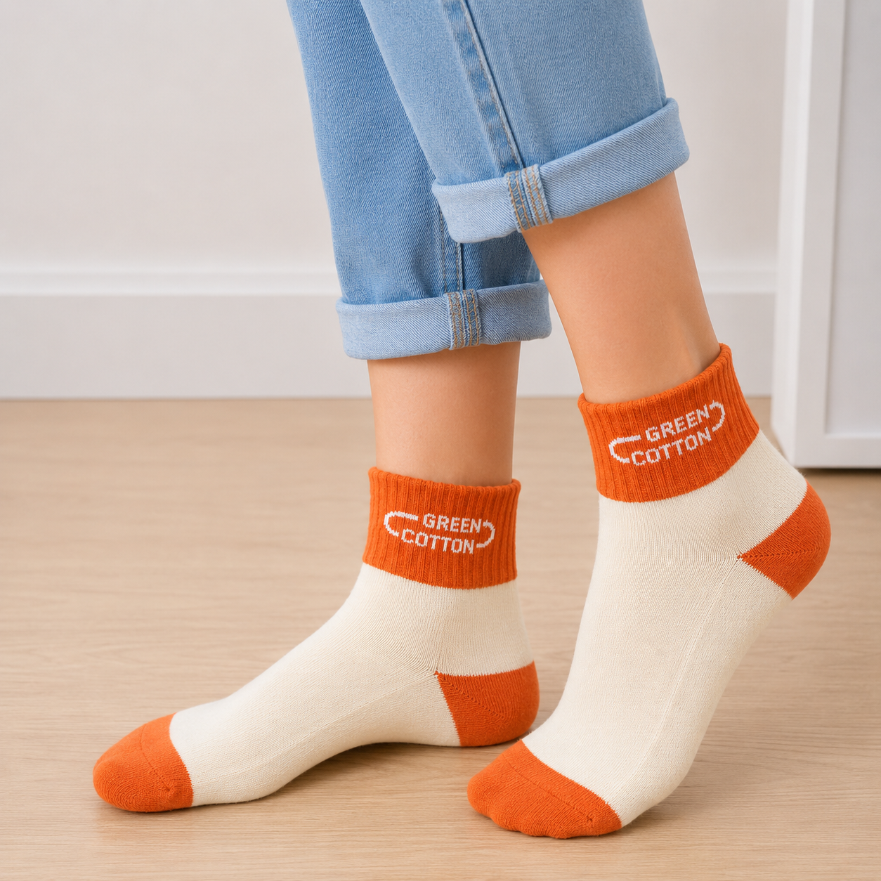 Calcetines tobilleros naranjas