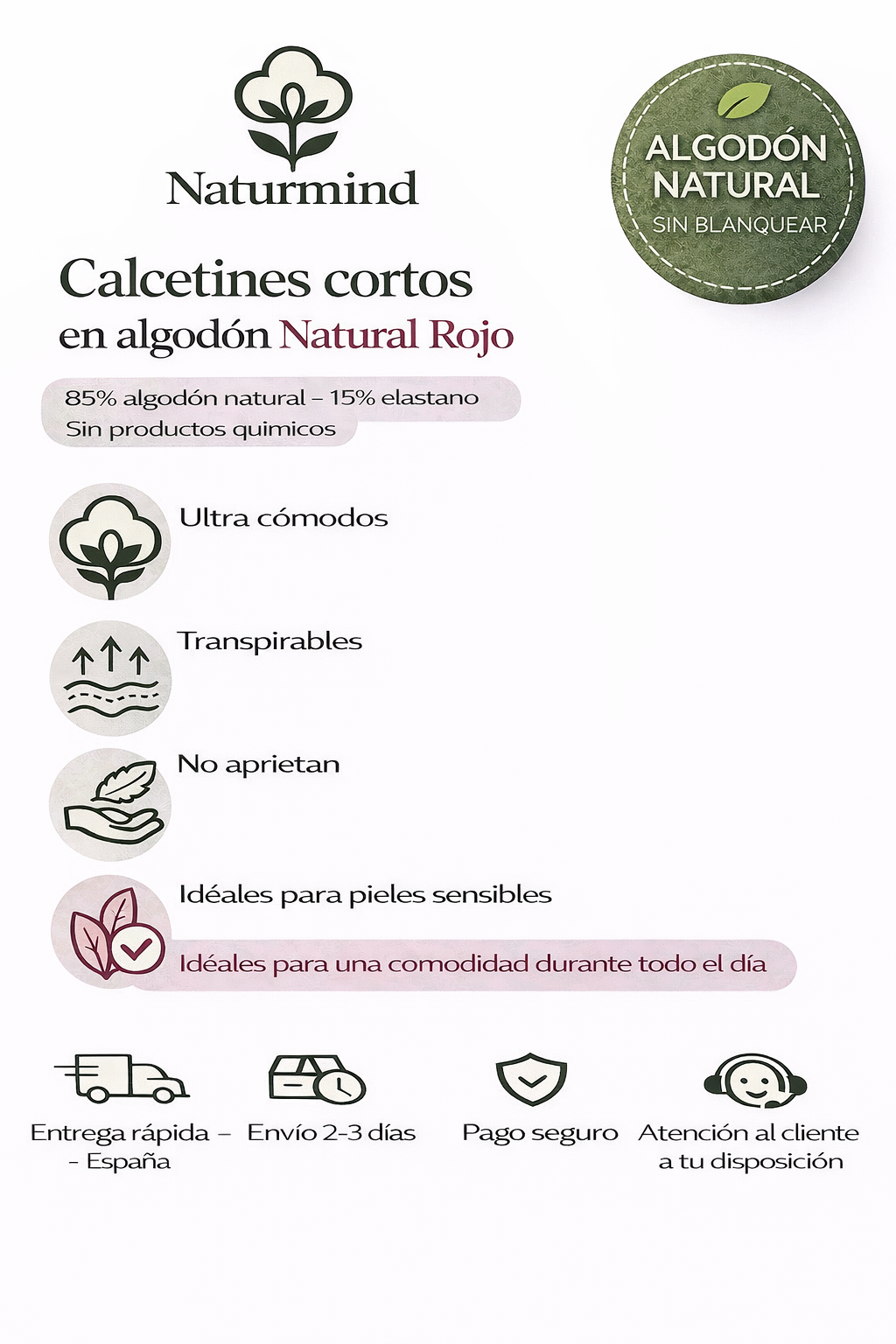 Calcetines cortos rojos