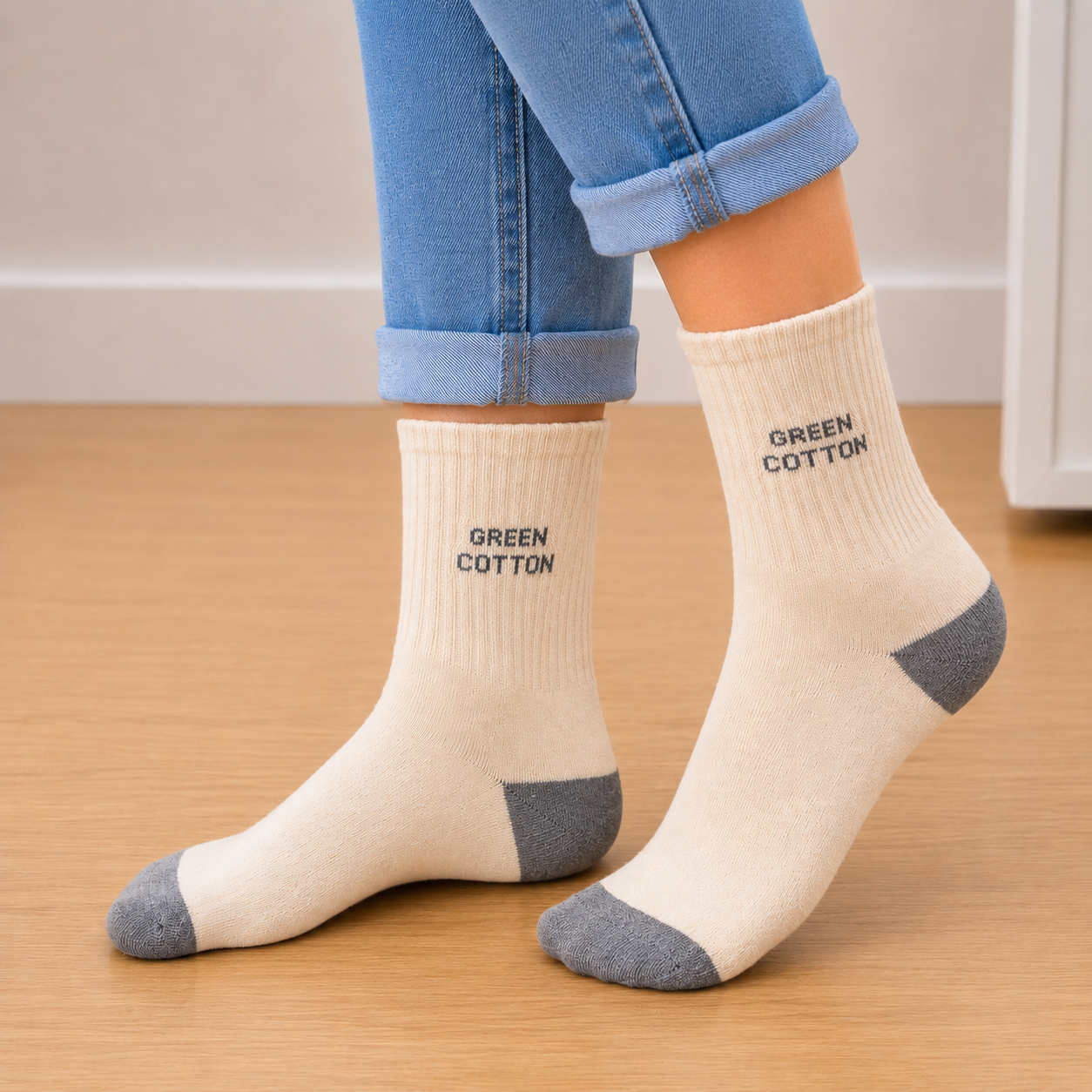 Calcetines largos gris claro
