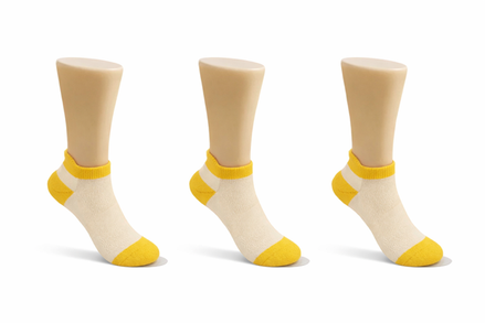 Pack de 3 calcetines cortos amarillos