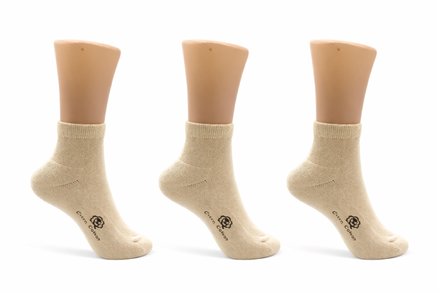 Juego de 3 calcetines cortos naturales
