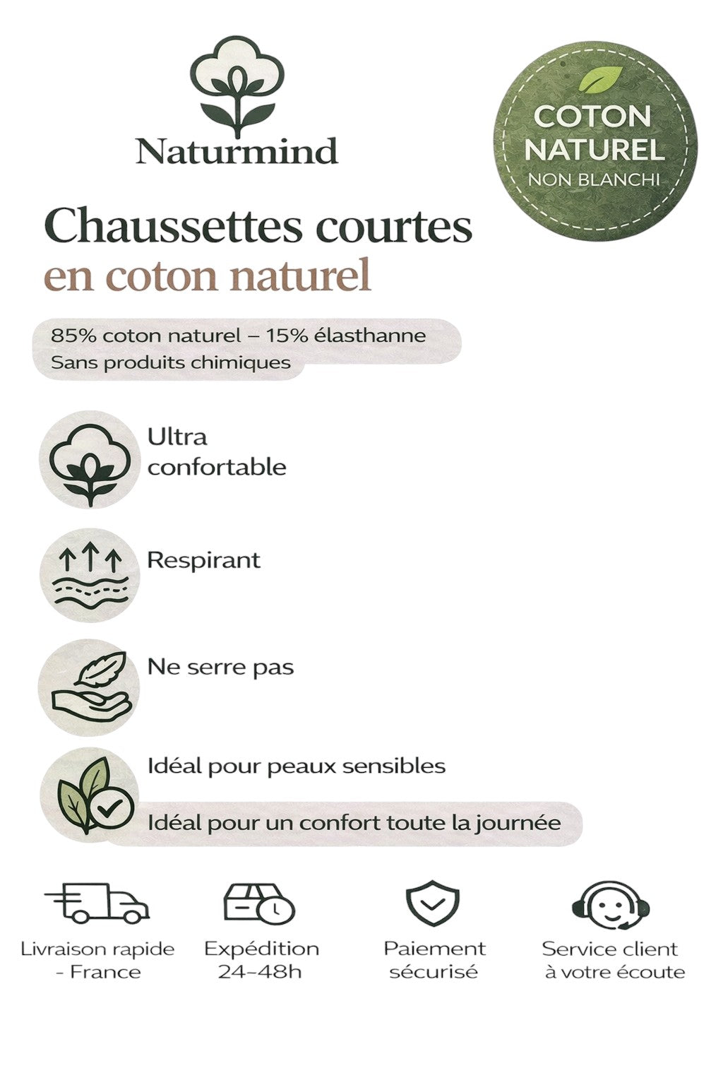 Calcetines cortos naturales