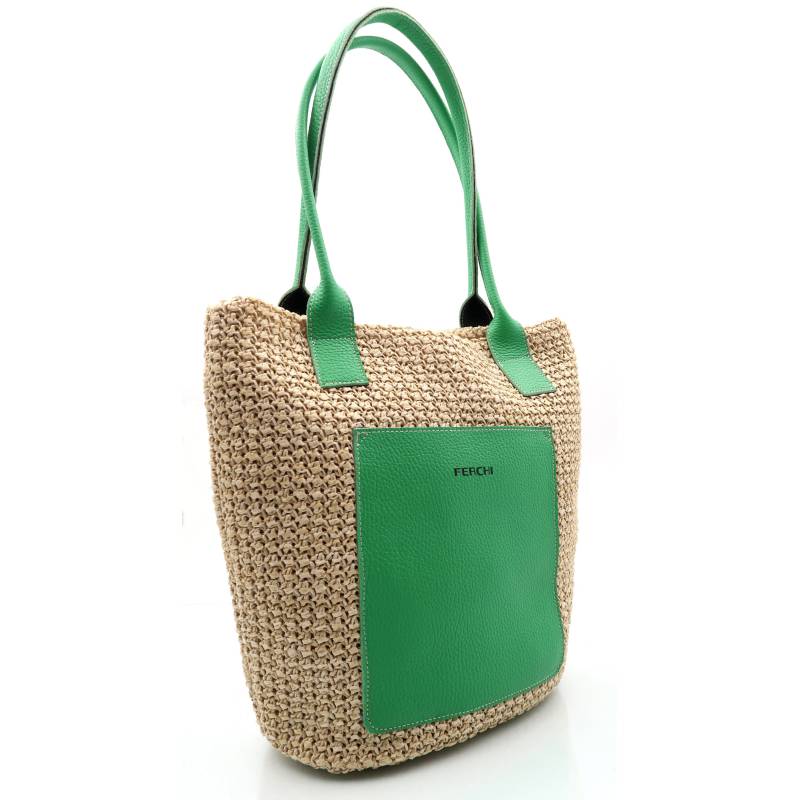 Bolsa verde de dos materiales