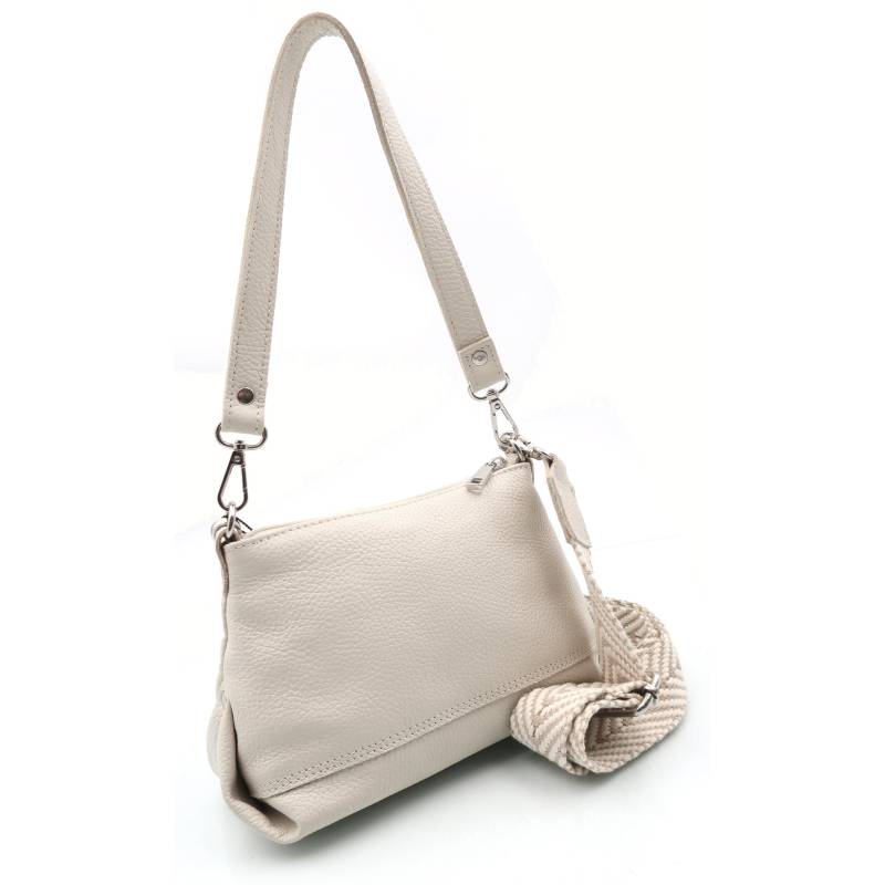 Bolso de piel beige