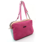 Bolso de piel rosa fucsia