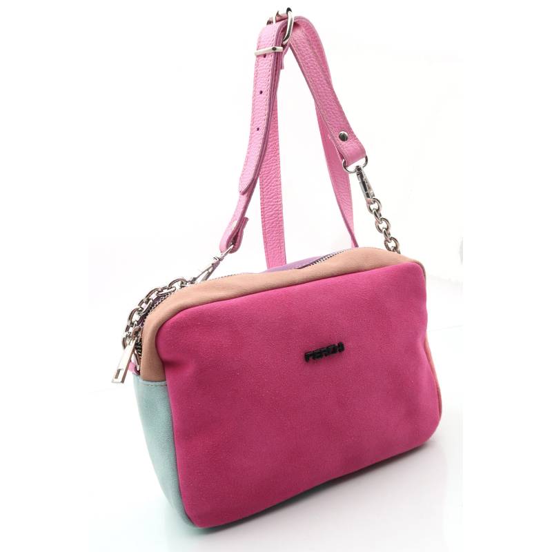 Bolso de piel rosa fucsia