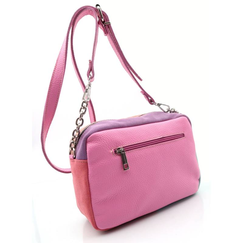 Bolso de piel rosa fucsia