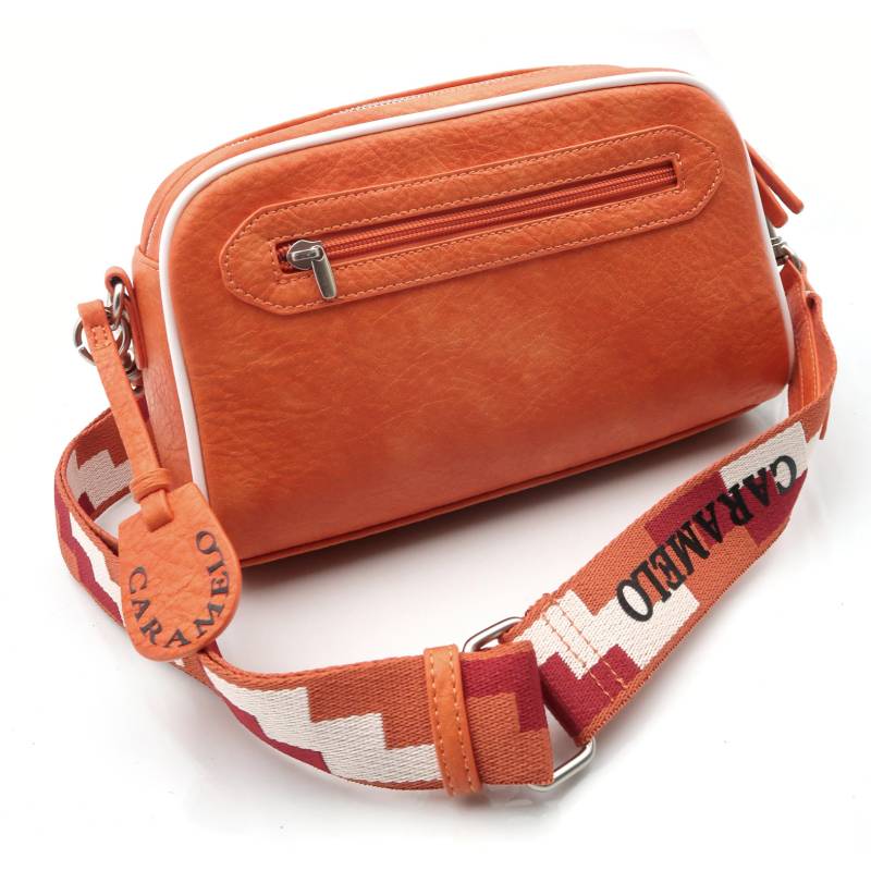 bolso de cuero naranja