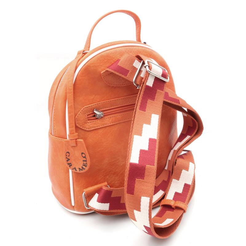 Mochila de cuero naranja